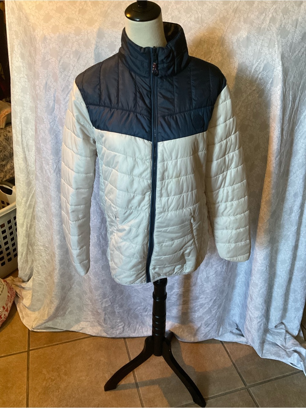 Timberland Navy and Cream Quilted Puffer Jacket